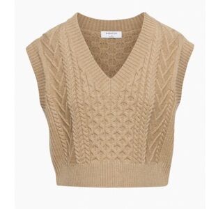 Aritzia Babaton Cable Knit V-Neck Sweater Vest